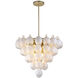 Globo LED 32.5 inch Brushed Brass Chandelier Ceiling Light in Ombre White