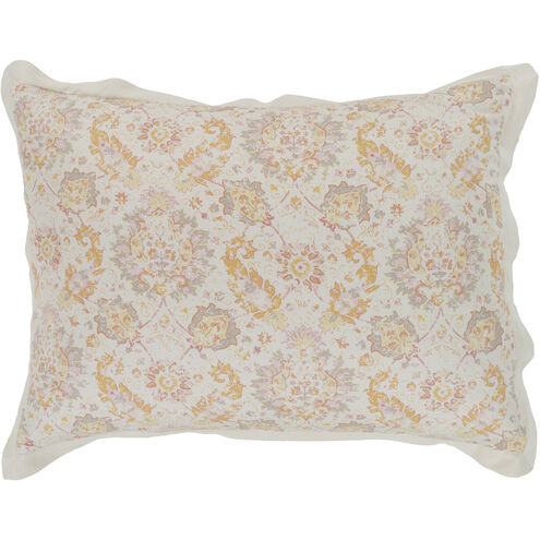 Mona 26 X 20 inch Rose, Light Gray, Mustard, Butter, Blush, White Standard Sham