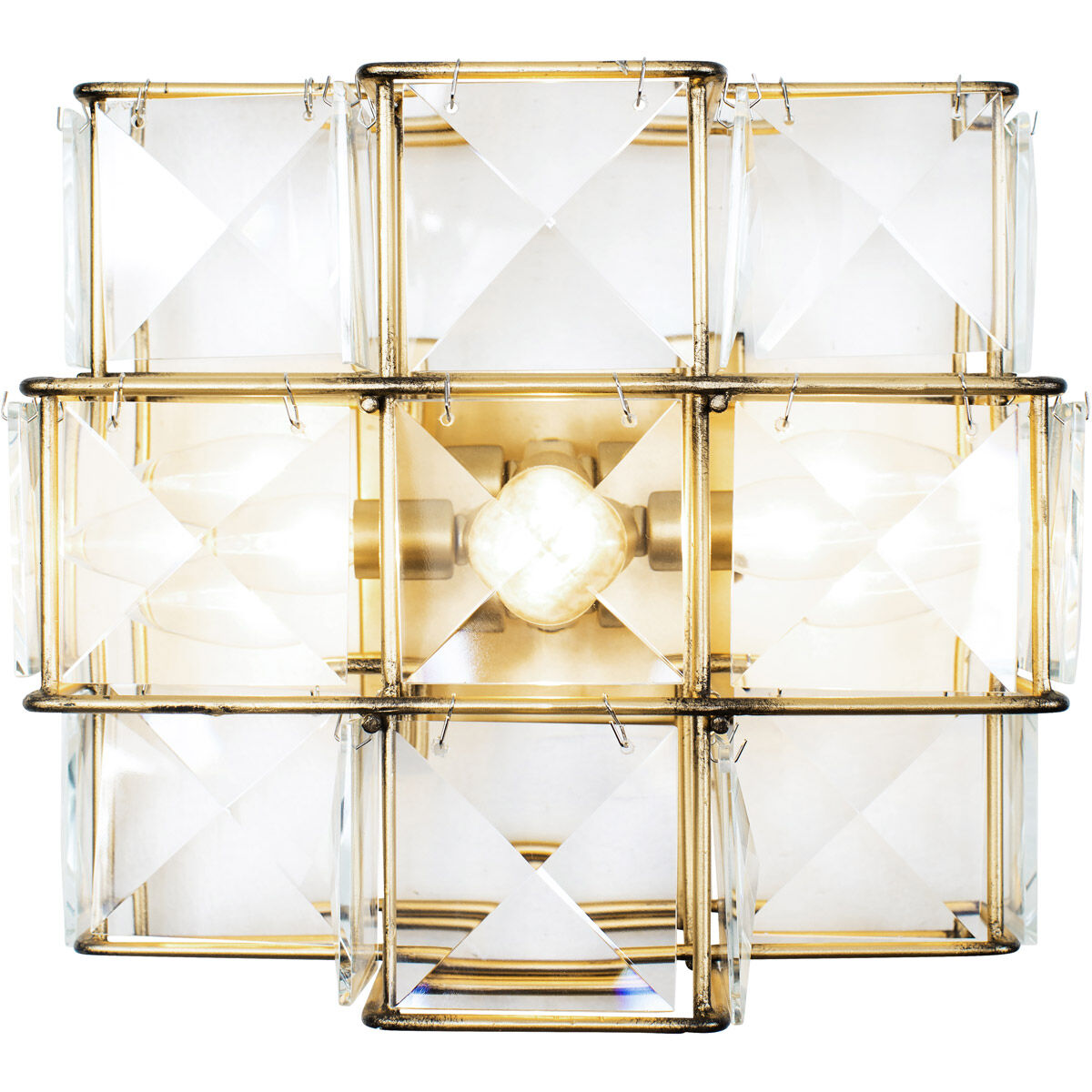 Cubic 3 Light 11.5 inch Calypso Gold Sconce Wall Light
