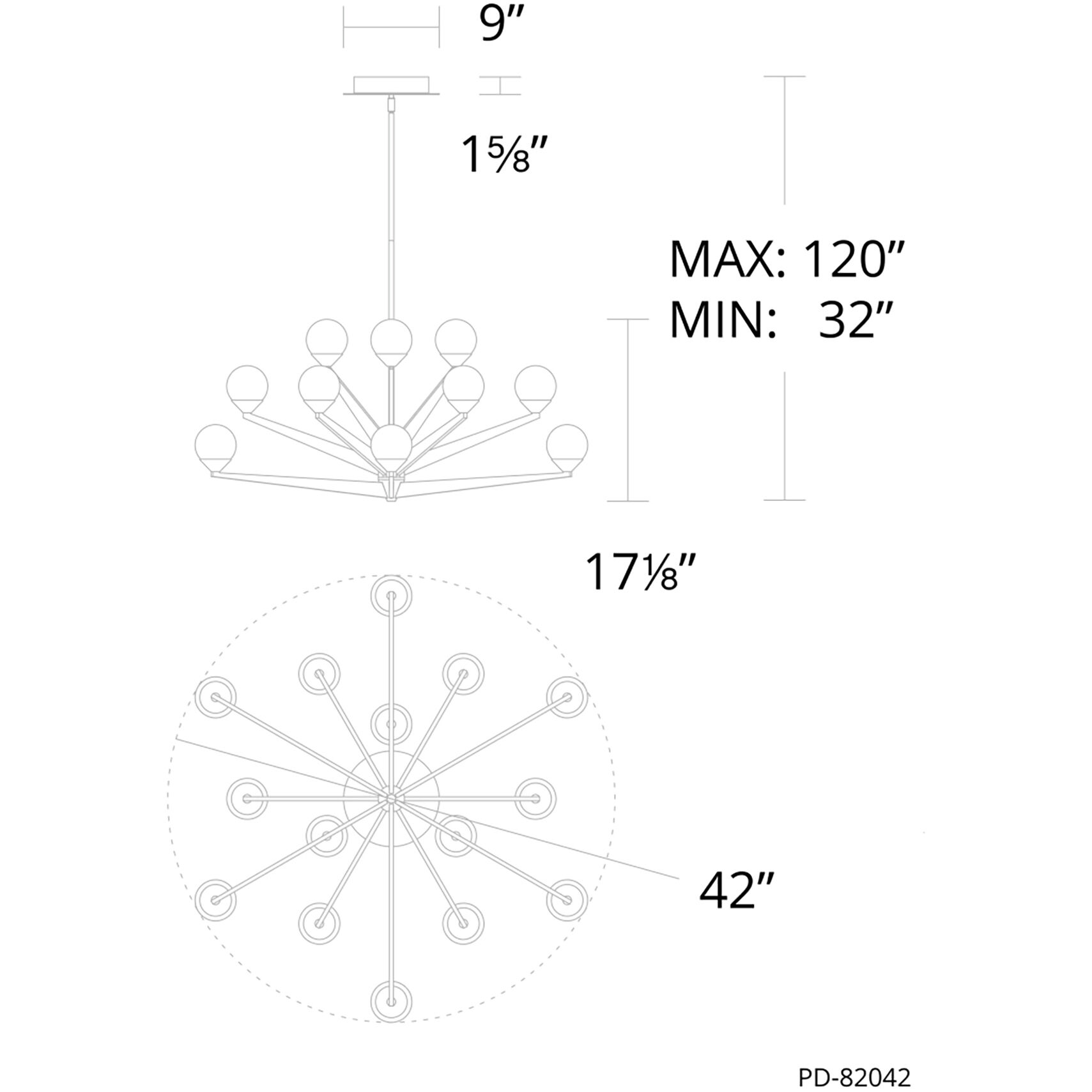 Double Bubble 15 Light 42 inch Aged Brass Chandelier Ceiling Light