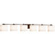 Fusion 6 Light 55.5 inch Dark Bronze Bath Bar Wall Light in Rectangle, Incandescent, Opal Fusion