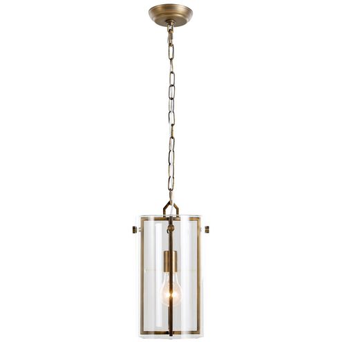 Sharon 1 Light 8.5 inch Antique Brass / Clear Glass Pendant Ceiling Light