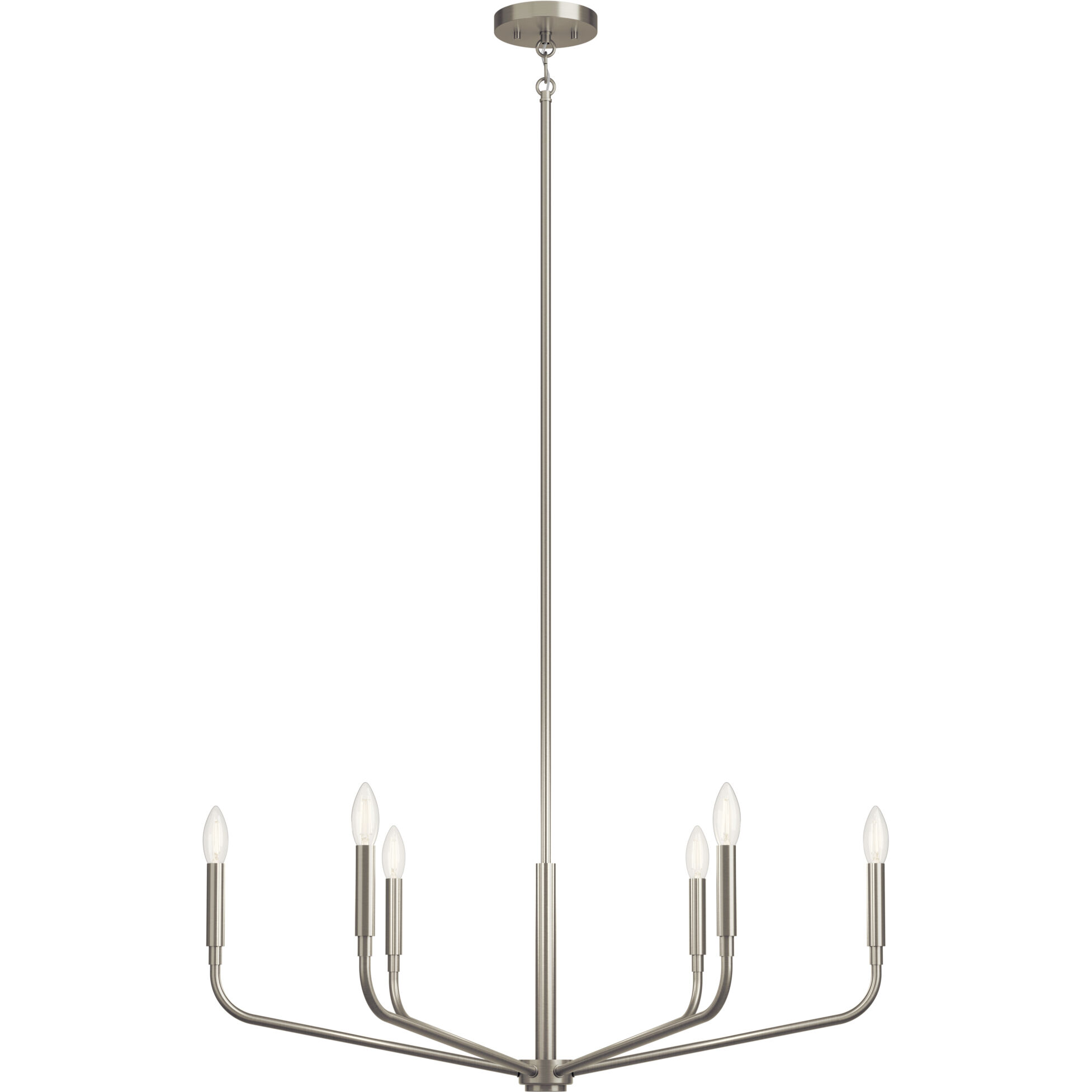 Madden 6 Light Brushed Nickel Chandelier Ceiling Light, 1 Tier Medium