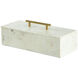Anita 14 X 6 inch White and Brass Box
