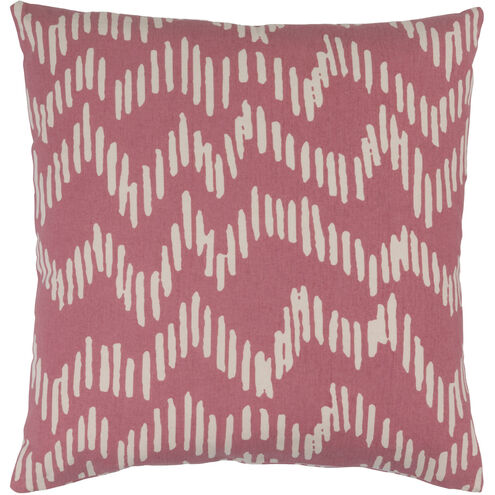 Somerset 22 X 22 inch Rose and Beige Throw Pillow