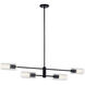 Velestino 4 Light 47.5 inch Black Linear Chandelier Ceiling Light