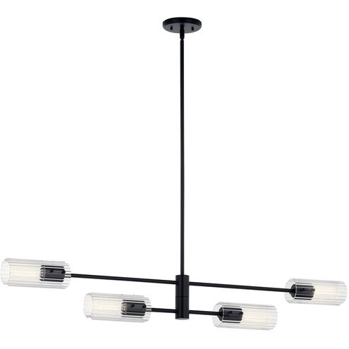 Velestino 4 Light 47.5 inch Black Linear Chandelier Ceiling Light