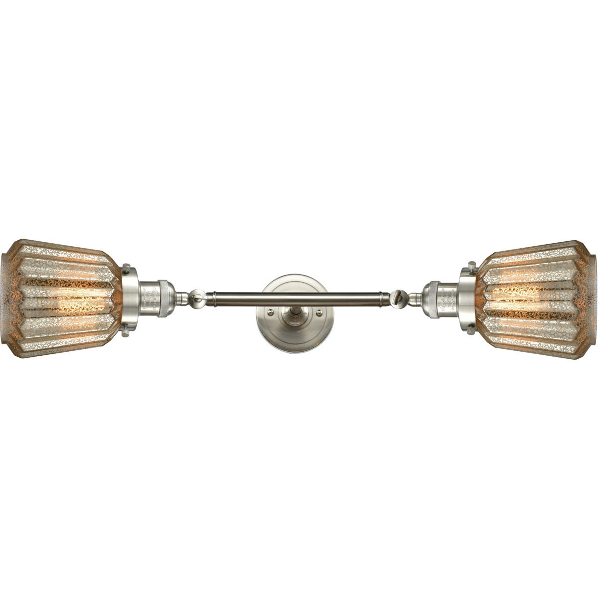 Franklin Restoration Chatham LED 16 inch Brushed Satin Nickel Bath Vanity Light Wall Light in Mercury Glass, Franklin Restoration