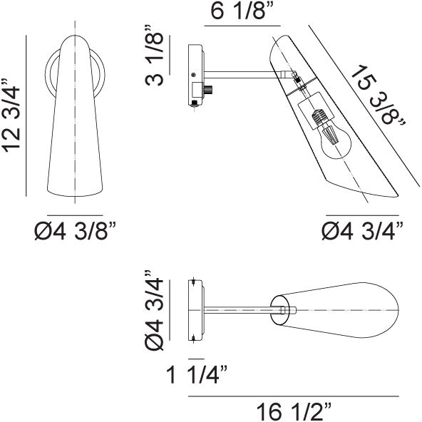 Butera Wall Sconce Wall Light in Aged Gold Brass and White