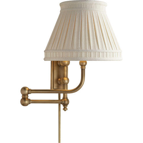 Chapman & Myers Pimlico 25 inch 60.00 watt Antique-Burnished Brass Swing Arm Wall Light in Linen Collar