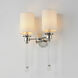 Lucent 2 Light 13.75 inch Polished Nickel Wall Sconce Wall Light