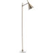 Kennedy 63.5 inch 60 watt Brass Metal & White Marble Floor Lamp Portable Light