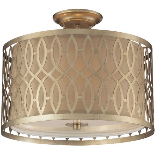Estonia 3 Light 16 inch Aged Silver Semi Flush Mount Ceiling Light