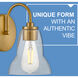 Vera LED 8 inch Lacquered Brass Bath Light Wall Light