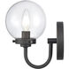 Fairbanks Sconce Wall Light in Clear Glass, Matte Black