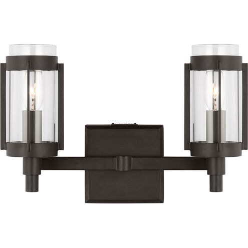 Flynn 2 Light 13.25 inch Aged Iron Bath Vanity Wall Sconce Wall Light