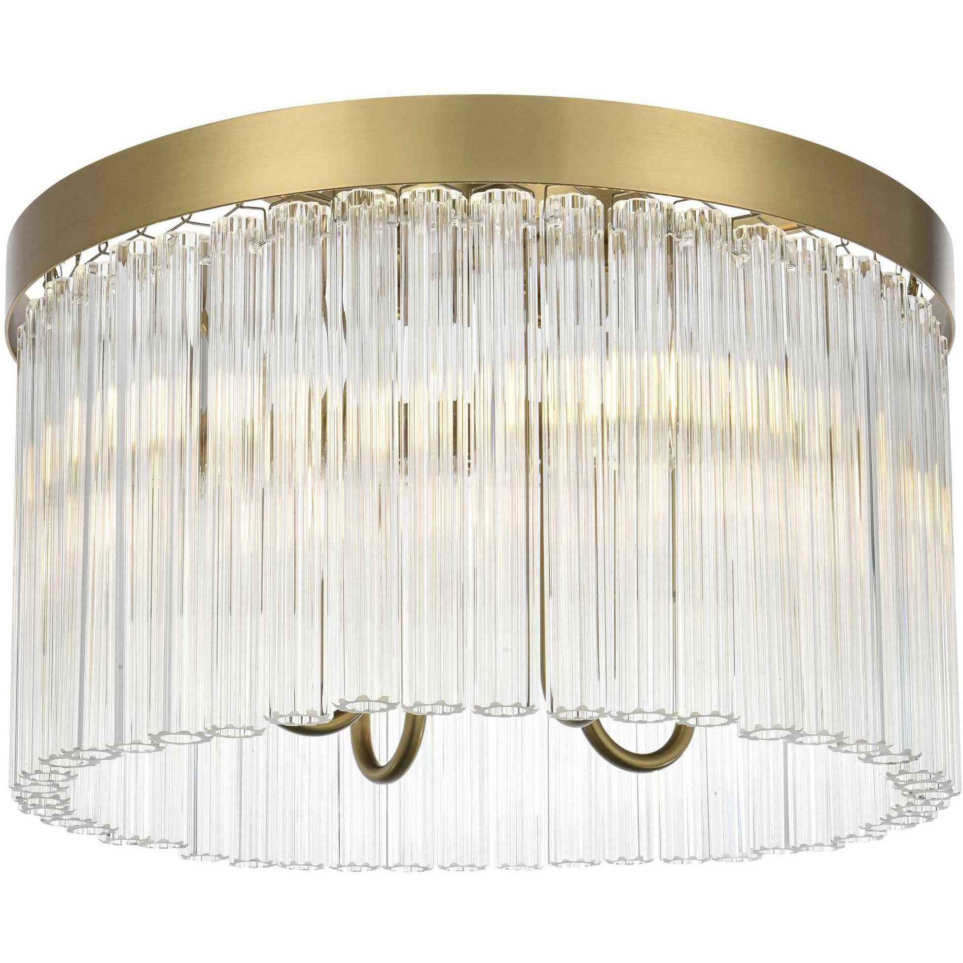 Harlow 4 Light 16 inch Satin Gold Flush Mount Ceiling Light