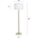 Dann Foley - Shagreen 63 inch 60.00 watt Tan and Brushed Bras Floor Lamp Portable Light