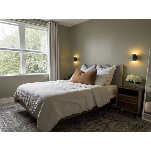 Kira 2 Light Polished Nickel/Soft Black Wall Sconce Wall Light