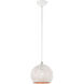 Charlton 1 Light 9.88 inch White with Brushed Nickel Accents Pendant Ceiling Light