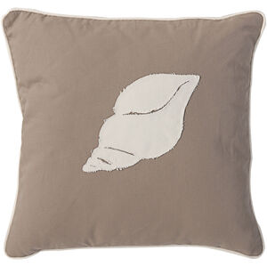 Conch Shell 18 inch Sandy Brown and White Pillow