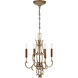 Magnolia Manor 4 Light 16.5 inch Pale Gold with Distressed Bronze Chandelier Ceiling Light