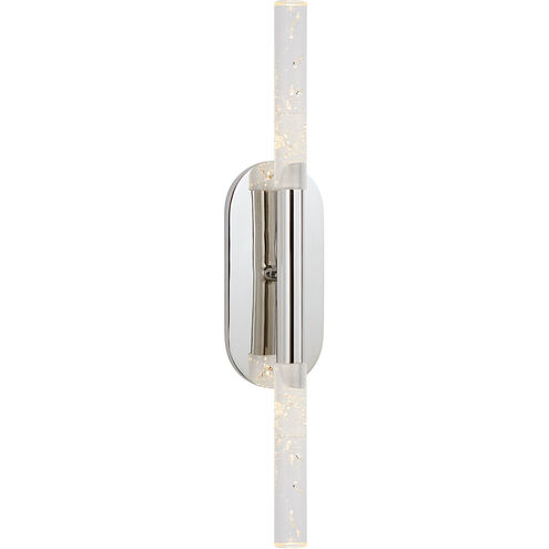 Kelly Wearstler Rousseau LED 4.25 inch Polished Nickel Vanity Sconce Wall Light in Seeded Glass, Medium
