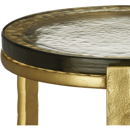 Acea 12 inch Gold/Clear Drinks Table