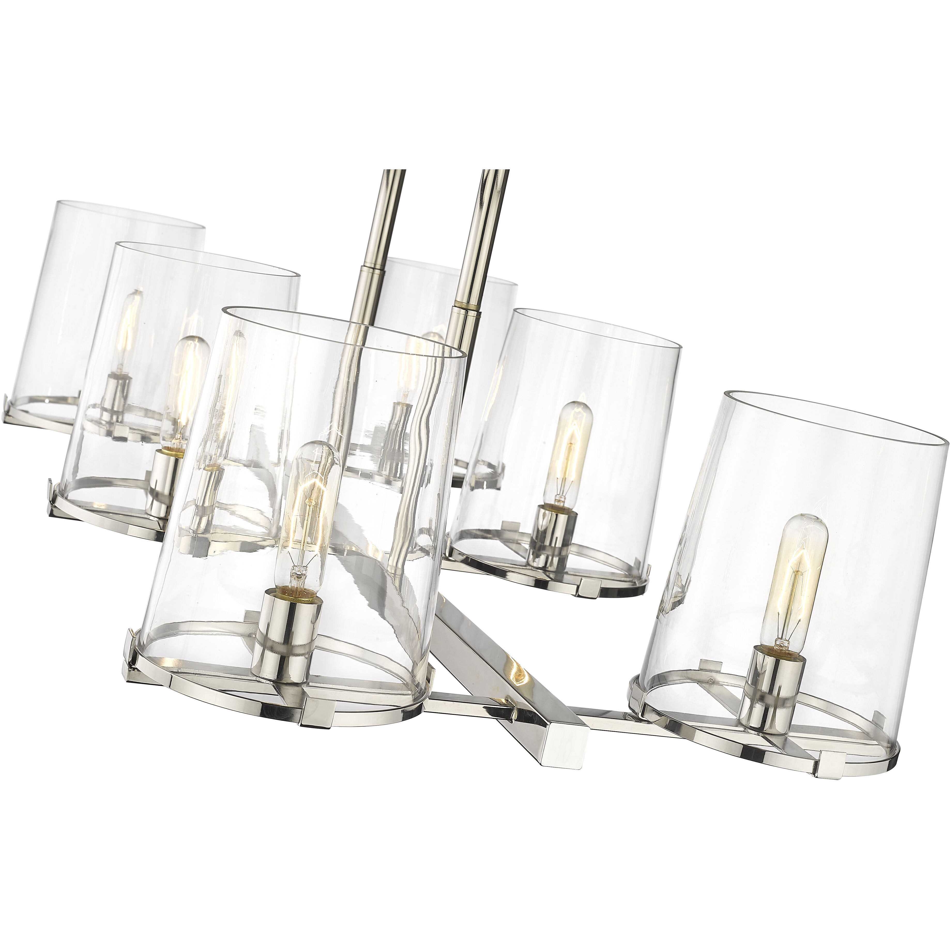 Callista 6 Light 43.5 inch Polished Nickel Linear Chandelier Ceiling Light