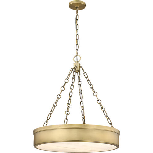Anders LED 22 inch Rubbed Brass Chandelier Ceiling Light