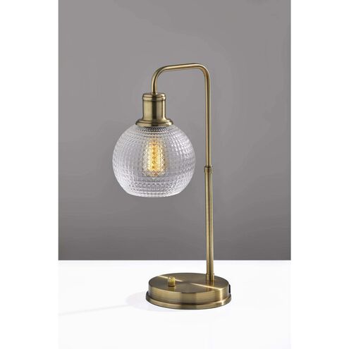 Barnett 20.5 inch 40 watt Antique Brass Table Lamp Portable Light, Simplee Adesso