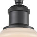 Edison Ellery 1 Light 4.75 inch Matte Black Semi-Flush Mount Ceiling Light in White Glass