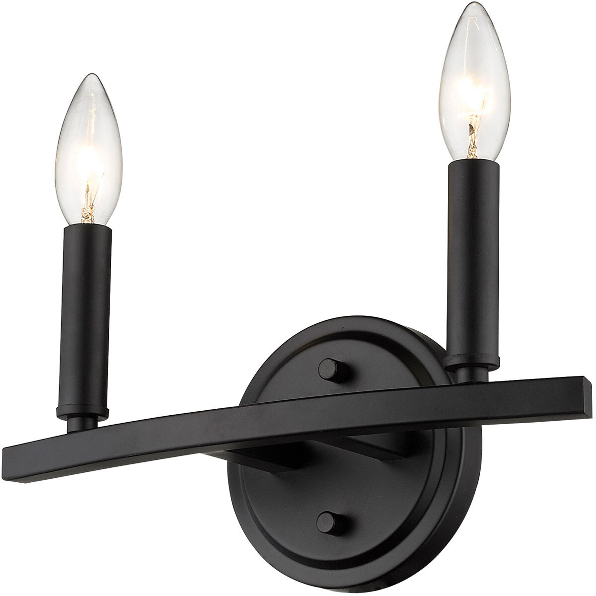 Sawyer 2 Light 12 inch Matte Black Vanity Light Wall Light