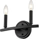 Sawyer 2 Light 12 inch Matte Black Vanity Light Wall Light