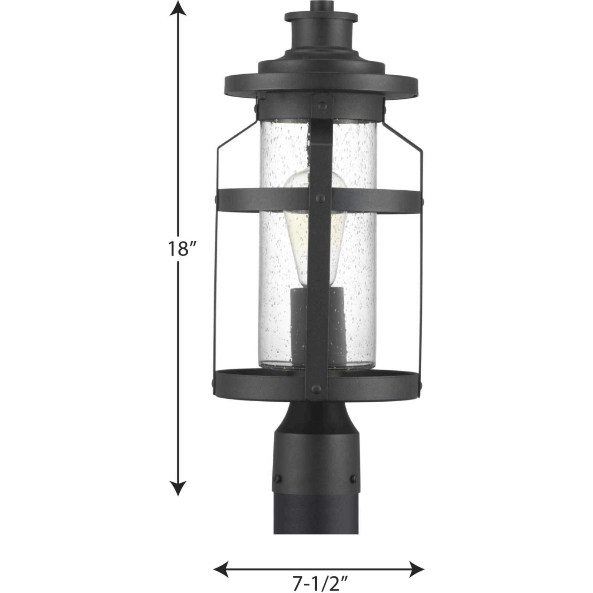 Haslett 1 Light 18 inch Textured Black Outdoor Post Lantern