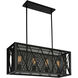 Tapedia 4 Light 28 inch Black Island/Pool Table Light Ceiling Light