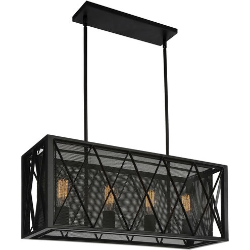 Tapedia 4 Light 28 inch Black Island/Pool Table Light Ceiling Light