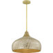 Kemp 1 Light 17.75 inch Ivory and Gold Shell Pendant Ceiling Light