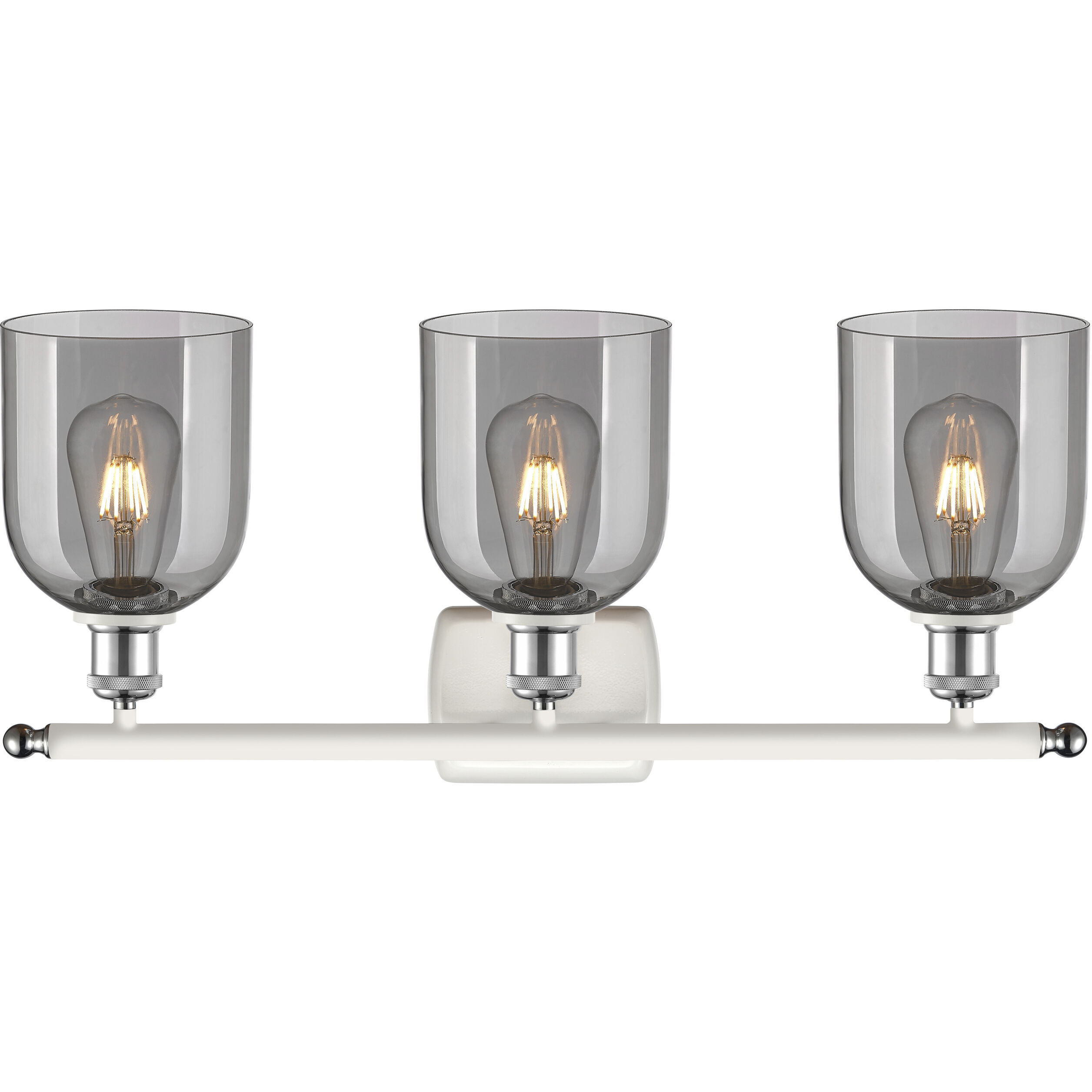 Ballston Bella 3 Light 25.5 inch White Polished Chrome Bath Vanity Light Wall Light