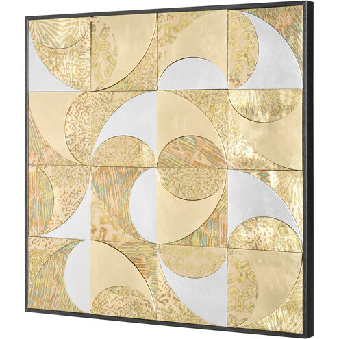 Mixed Metal Brass with Silver and Black Framed Wall Art