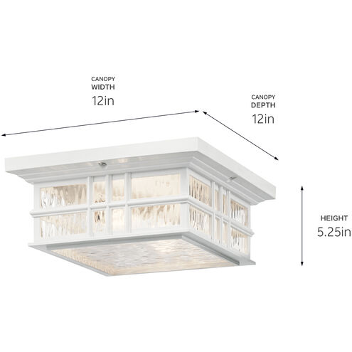 Beacon Square 2 Light 12 inch White Outdoor Flush & Semi Flush Mt