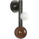 Reese 4.38 inch Urban Bronze Wall Sconce Wall Light in Amber Glass