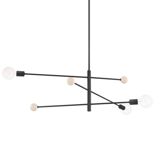 Slater 3 Light 66 inch Soft Black Chandelier Ceiling Light