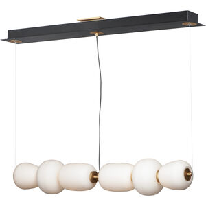 Soji LED 39.5 inch Black and Gold Linear Pendant Ceiling Light