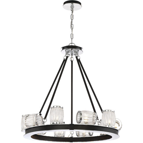 Barile 8 Light 12 inch Chrome/Black Chandelier Ceiling Light