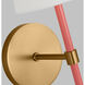 kate spade new york Monroe Sconce Wall Light in Burnished Brass / Coral