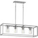 Lateral 4 Light 36 inch Satin Nickel Linear Pendant Ceiling Light in Clear