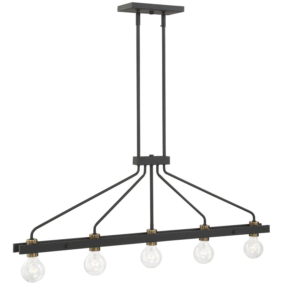 Ravella 5 Light 42 inch Black Chandelier Ceiling Light