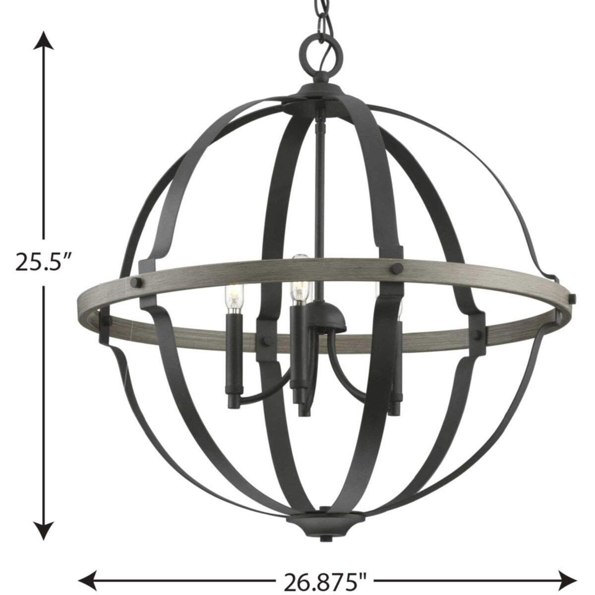 Lockhart 5 Light 25.5 inch Matte Black Foyer Pendant Ceiling Light