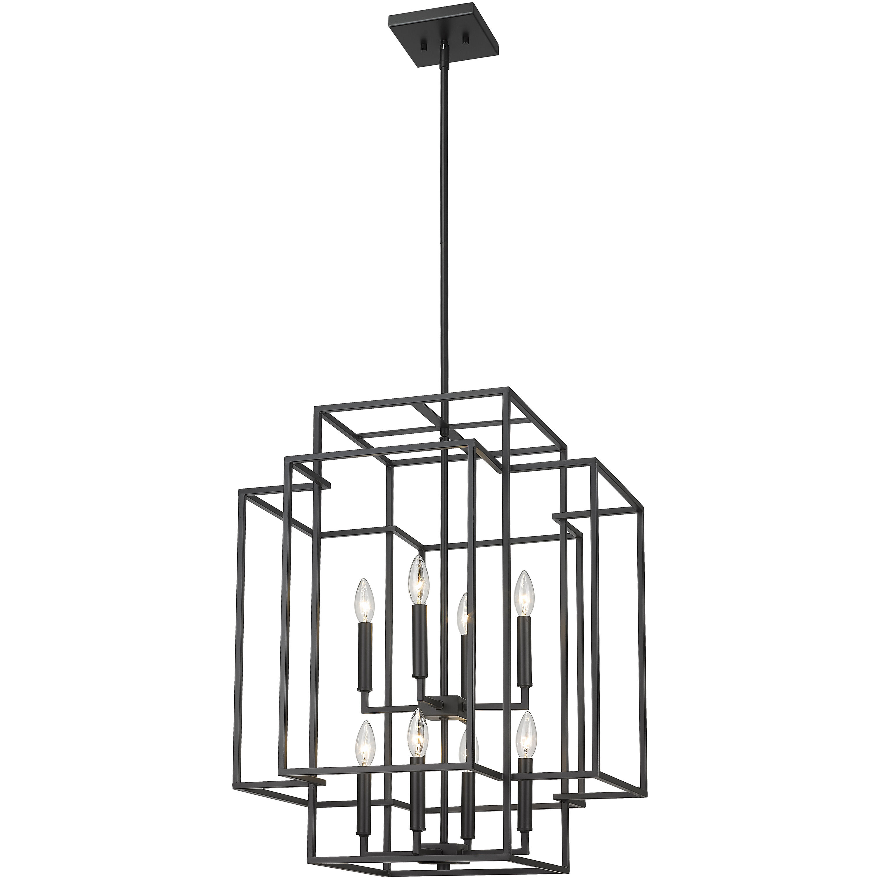 Titania 8 Light 22 inch Matte Black Chandelier Ceiling Light